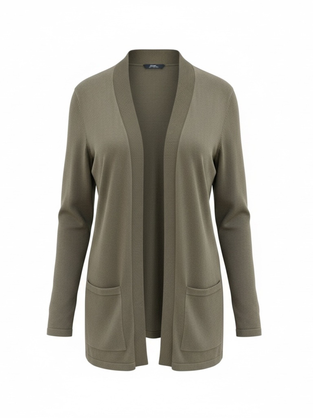 Jones New York Open-Front Olive Green Women's S Cardigan Sweater Nice Weight